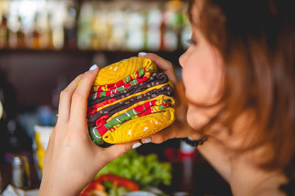 - Men Women Funny Burger Socks Box - 2 Pairs